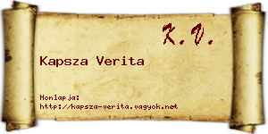 Kapsza Verita névjegykártya